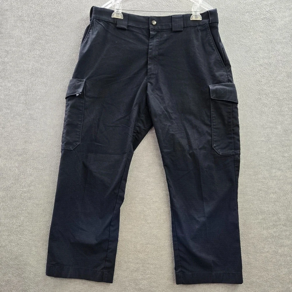 5.11 Tactical Men Pants 38 Blue Cargo Pockets Ripstop High Rise 28 in Inseam